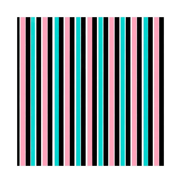 Black Pink and Blue Stripes by DanielleGensler