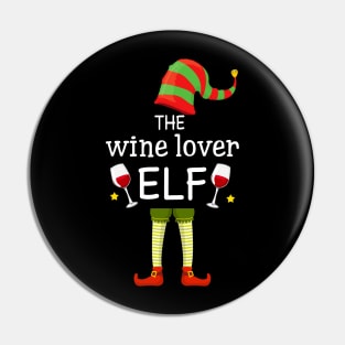 Wine Lover Elf Group Matching Family Christmas Gift Drinking T-Shirt Pin