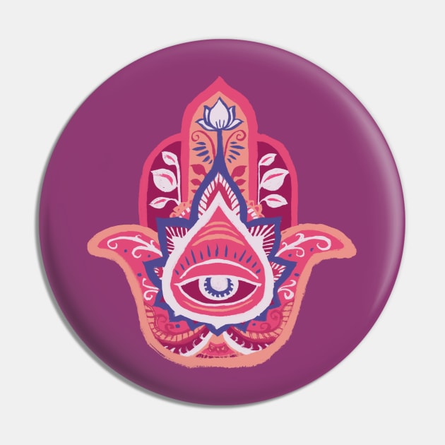 Hamsa Hand - Ruby(July) Pin by akaneyabushita