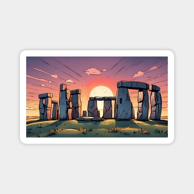 Stonehenge Sunrise Magnet by LM Designs by DS