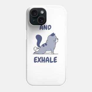 Exhale yoga cat Phone Case