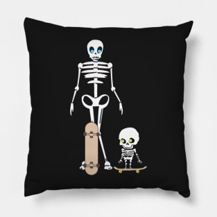 Skeleton duo skatboarding pattern Pillow