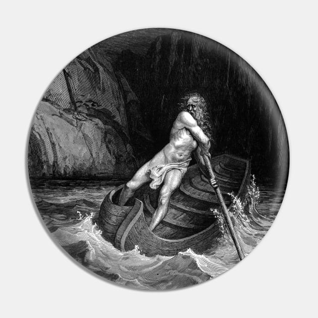 High Res Gustave Doré Illustration Charon the Ferryman of the Dead Pin by tiokvadrat