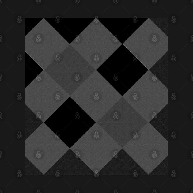 Black and grey checked textured pattern by Spinkly