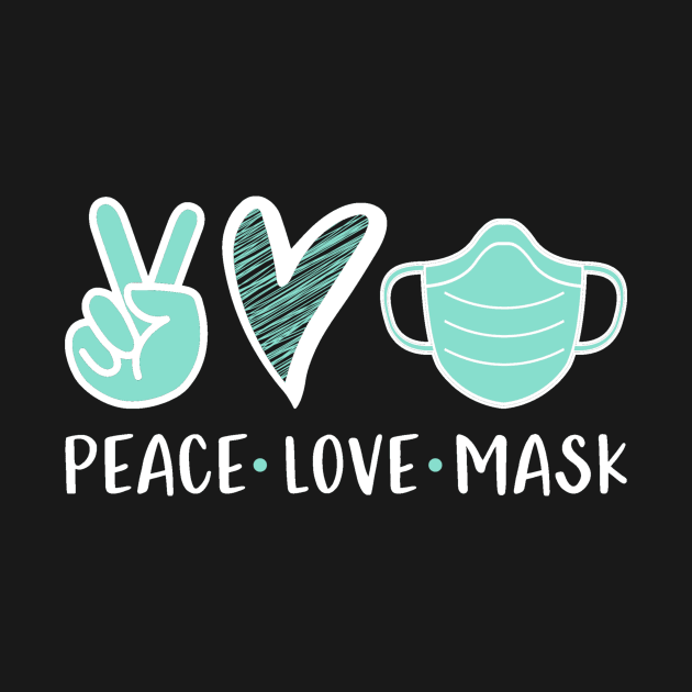 Coronavirus Pandemic Peace Love Mask by DANPUBLIC