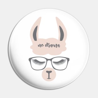 Hipster NO Drama Llama Pin