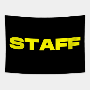 Staff in Yellow Lettering Tapestry