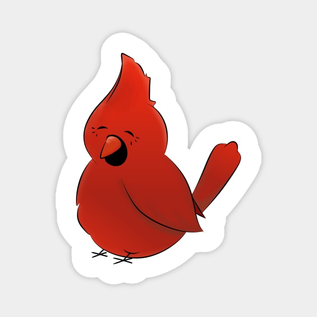 Cardinal Chibi Bird Magnet by Pastel.Punkk