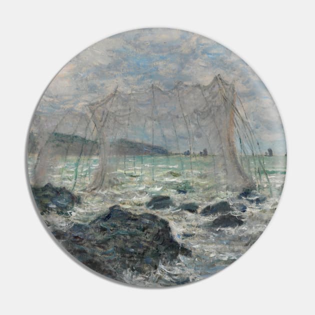 Fishing Nets at Pourville by Claude Monet Pin by Classic Art Stall