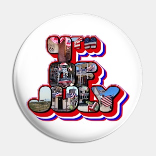 3D 4th Of July Big Letter Pin