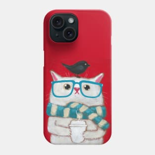 Morning Coffee Cat With Brewers Blackbird Phone Case