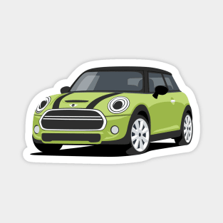 Car sport  mini retro green lime Magnet