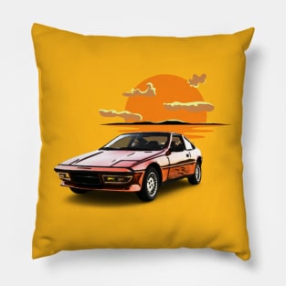 Sunset  Retro Super Classic Car Vintage Pillow