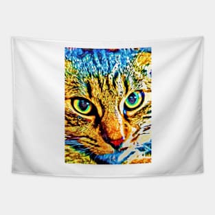 Cat Face Colors Tapestry