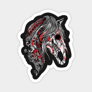 Horse Sugar Skull Graphic Art Magnet