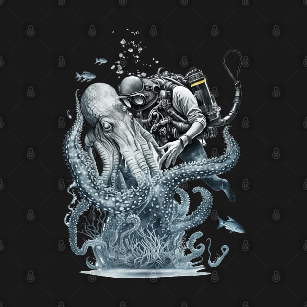 Scubadiving with Octopus by AI INKER