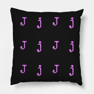 Pink Typewriter Letter J Pillow