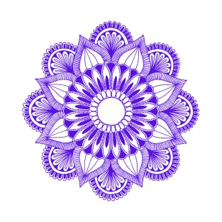 Flower Mandala (indigo on white) T-Shirt