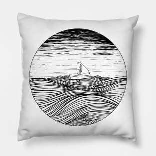 A Boat on the sea Pillow