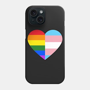 LGBT Rainbow And Transgender Pride Flag Heart Phone Case