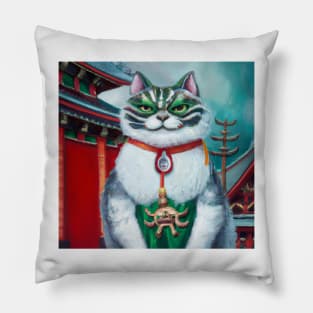 Japanese Cat Neko Temple Pillow