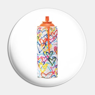 Spraypaint Can with Hearts Pin
