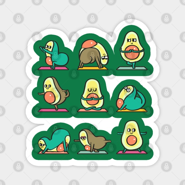 Avocado Yoga for Kids Magnet by huebucket