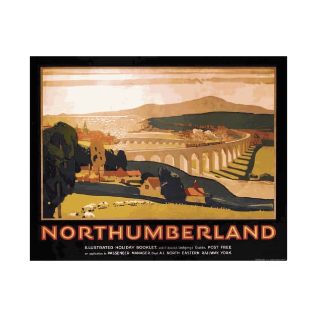 Vintage British Rail Travel Poster: Northumberland by Naves