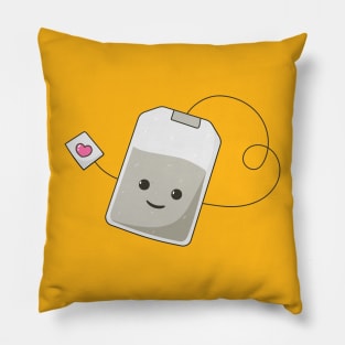 Happy cute tea bag Pillow