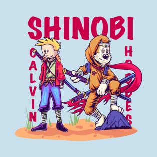 Shinobi Calvin and Hobbes parody samurai ninja T-Shirt