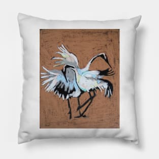 Japanese cranes pastel Pillow