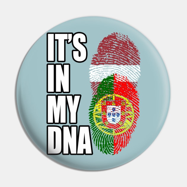 Latvian And Portuguese Mix Heritage DNA Flag Pin by Just Rep It!!