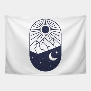 Day And Night Mountain Tapestry