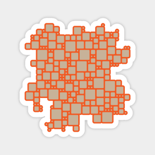 abstract cells pattern in orange and beige Magnet