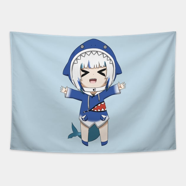 Smol Gawr Gura Tapestry by Ghazinagato