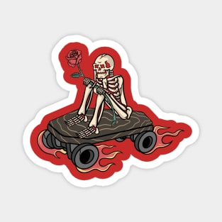 Upset Skater, Upset Skull, Skate on Board Magnet