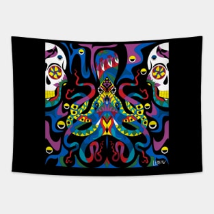 kaiju kraken in ecopop wallpaper art Tapestry