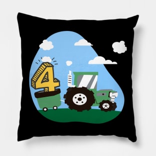 zum 4. Geburtstag Traktor Outfit für Jungs und Landwirte Pillow