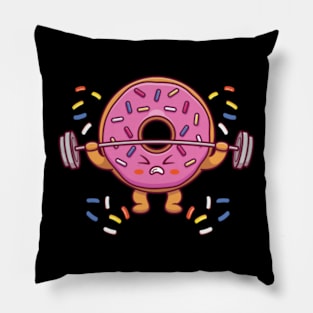 Dumbbells Donuts Weightlifting Funny Gym Workout Pillow