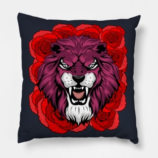 Lion Of Rose Pillow