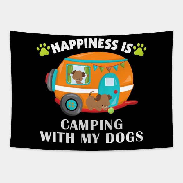 Funny Camping With My Dogs Puppy Fisherman Camper Gift Tapestry by Zak N mccarville