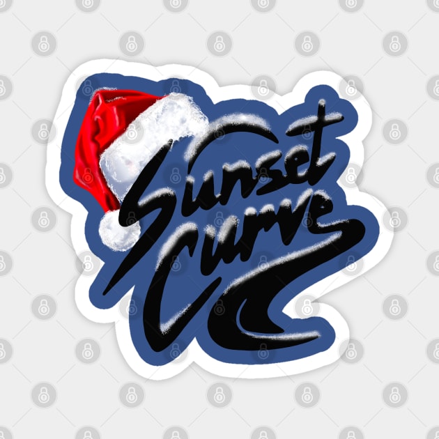 Sunset Curve Christmas logo Magnet by PG Illustration