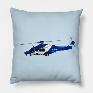 Police helicopter cartoon illustration Pillow