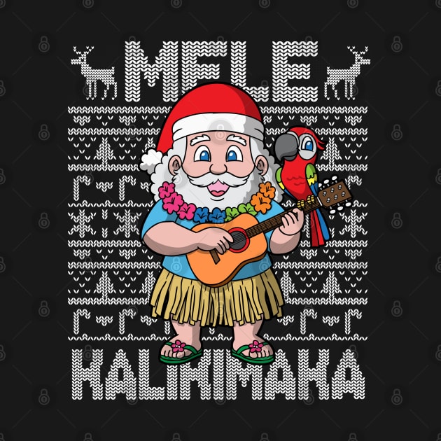 Mele Kalikimaka Hawiian Christmas Santa by E