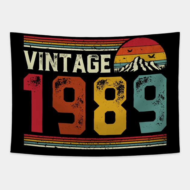 Vintage 1989 Birthday Gift Retro Style Tapestry by Foatui