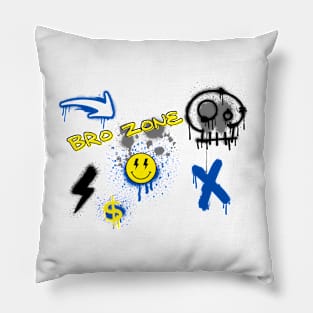 Bro zone in graffiti art aesthetic Pillow