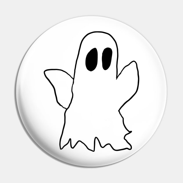 Cute Ghost Halloween Design Pin by Blue Heart Design