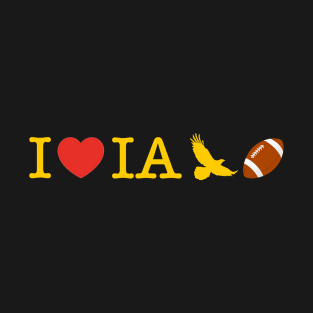 I Heart Iowa Football (Gold Lettering) T-Shirt