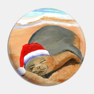 Mele Kalikimaka Hawaiian Monk Seal Pin