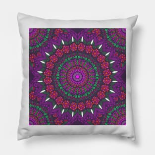 Mandala Vintage Flower Bohemian Pastel Art Colorful Paisley Pillow